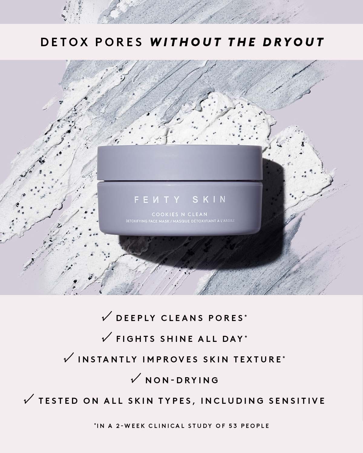 Cookies N Clean Whipped Clay Pore Detox Face Mask With Salicylic Acid + Charcoal - Image 4