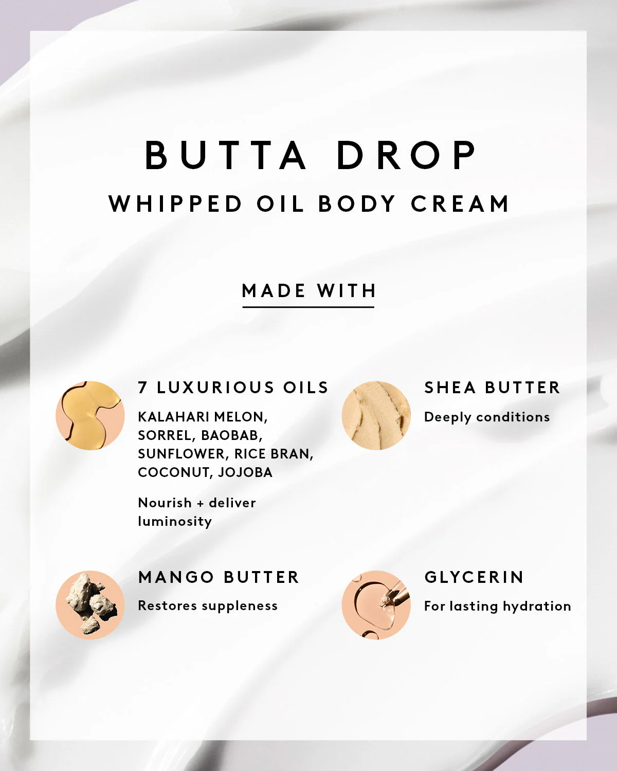 Jumbo Butta Drop Whipped Oil Body Cream with Tropical Oils + Shea Butter — Vanilla Dream - Image 3